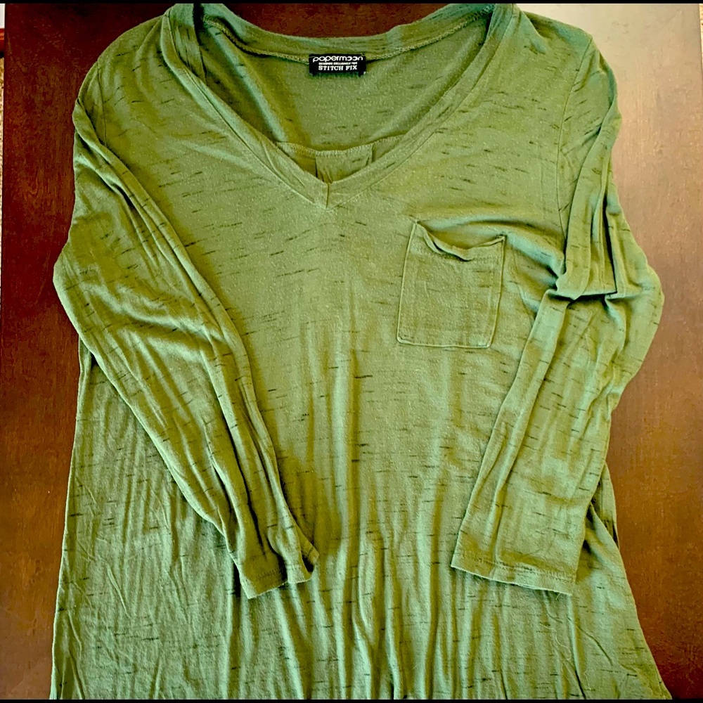 Green 3-Quarter Length Shirt - M